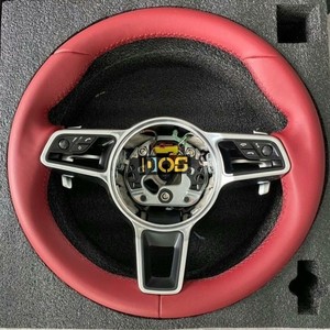 Volant en cuir et fibre de carbone pour Porsche Panamera, Macan, Cayenne, 918, 911, 718, 970, 971, 958, compatible avec <span class=keywords><strong>le</strong></span> véhicule d'origine - Product Image 3