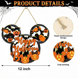 Numéro de maison d'Halloween, Balai magique, Panneau mural, Article suspendu, Balai d'Halloween, Panneau de sorcière lumineux, Panneau de parking - Product Image 5