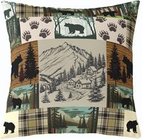 Housse de coussin en forme d'ours, douce et rustique, housse de coussin en forme de cerf, décoration de cabane, housse de coussin en forme de loup, décoration de ferme, élan, intérieur et extérieur