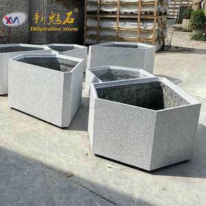 Nuevos Materiales de Construcción de Piedra, Jardinera de Hormigón GRC, Color Gris Claro, Alto Rendimiento, para Decoración de Parques y Plazas, Plantación - Product Image 1