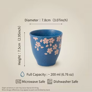 Tazas y Jarrón de Cerámica Azul Sakura Yamaki Kiln, Porcelana Japonesa para Ceremonia del Té, Regalos Empresariales - Product Image 2