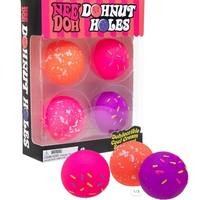   Paquete de 4 Bolas Antiestrés con Forma de Donut, Juguete Sensorial para Apretar, Crema Fría Dohlectible, Alivio de la Ansiedad, Juguete Blandito para Niños