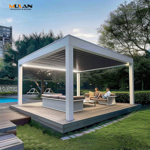 ศาลาพักผ่อนกลางแจ้งแบบกันน้ำ โครงอะลูมิเนียมเคลือบสีฝุ่น ระบบปรับอากาศชีวภาพ หลังคาพับเก็บได้ ควบคุมด้วยมอเตอร์และรีโมท - Product Image 2