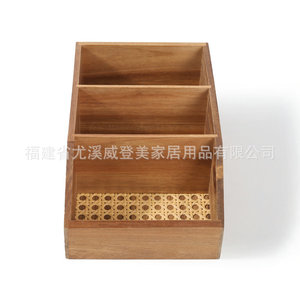 Custom-made bamboo desktop organizer <b>boxes</b> for jewelry, <b>tea</b> bags, cosmetics, office, and living room use; multi-compartment - Product Image 2
