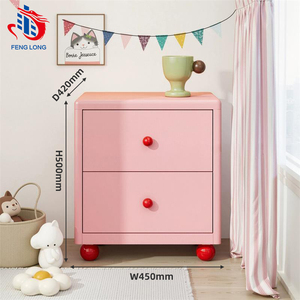 Modern Metal Nightstand 2 <b>Drawer</b> Bedside Table <b>Small</b> Storage Cabinet for Bedroom Kids Dorm Living Room - Product Image 1