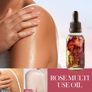 Huile de massage multi-usages <span class=keywords><strong>4</strong></span>-en-1 à base de pétales de rose pressés à froid, 60 ml, pour le visage, le corps, les cheveux, les ongles, éclaircissante, hydratante, huile essentielle de spa - Product Image 4