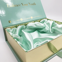Boîtes d'emballage de luxe noires pour extensions de cheveux, personnalisables avec logo, pour vêtements, cadeaux, et inserts en satin avec ruban