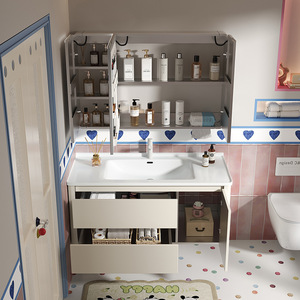 Nuevo y Moderno Mueble de Baño de Aluminio Resistente al Agua, Montado en la Pared, con Lavabo de Cerámica Integrado, Disponible en Stock - Product Image 5