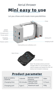 Accesorios de carga útil para drones, lanzador cuentagotas de aire para DJI <span class=keywords><strong>Mini</strong></span> <span class=keywords><strong>2</strong></span>/<span class=keywords><strong>Mavic</strong></span> <span class=keywords><strong>Mini</strong></span> utilizado para lanzar cebo/Regalos/anillo, entrega remota - Product Image 4
