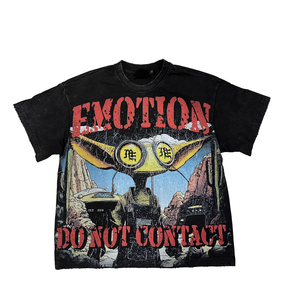 Maglietta di Alta Qualità 100% Cotone con Stampa Grafica 'Mixed Emotions', Abbigliamento Streetwear Oversize per Uomo - Product Image 6
