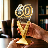 Trophées, médailles et plaques personnalisés en métal plaqué durable avec lettrage en relief de qualité supérieure pour entreprises et récompenses
