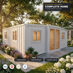 Cabane extensible en conteneur pour la vie en plein air, maisonnette portable <span class=keywords><strong>de</strong></span> 20 pieds, autonome hors réseau avec <span class=keywords><strong>toit</strong></span> préparé pour l'énergie solaire - Product Image 1