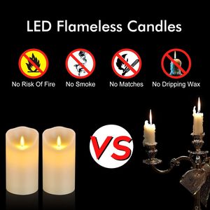 Bougie LED Électrique Sans Flamme Scintillante en Plastique, Type Pilier, Cône ou Chauffe-Plat, pour Décoration de Fêtes, Mariages et Célébrations - Product Image 4