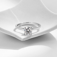 Vente en gros usine – Bague de mariage romantique en argent sterling S925, sertie de moissanite haute qualité 1 carat couleur D, plaquée rhodium, certifiée CMA