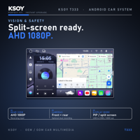 Écran Android pour voiture KSOY, autoradio Android 10 pouces, lecteur Android pour voiture 9 pouces avec IA, Bluetooth, suppression du bruit vocal