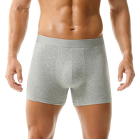 Bodybuilding Fit Atletische Kleding Heren Boxerhorts van Gekamd Katoen met Letterprint Tailleband 3D Ondersteunende Zak Middelhoge Taille Ademend Effen
