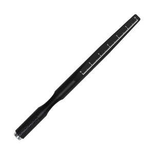 Pluma de microblading de metal negro mate con punta plana y regla graduada para tatuaje de cejas - Product Image 1