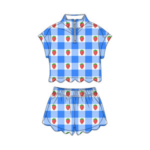 Conjunto Infantil GSSO3602 Personalizado, Diseño de Patito Verde, Estampado Casual de Manga Corta para Niñas, Venta al Por Mayor - Product Image 2