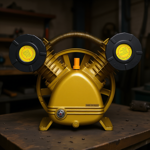 Tête de compresseur d'air à double cylindre de type V, 21 CFM, 115 PSI, 5,5 CV, pièces de compresseur industriel en acier moulé - Product Image 2