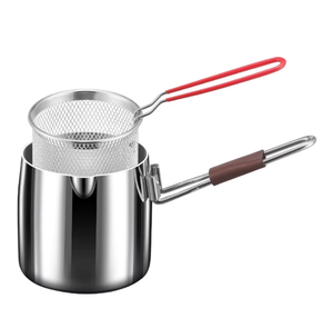 304/316SS小型金属ディープフライヤー2QTオイルポット蓋付き誘導対応家庭料理用ホリデーギフト用特殊ツール - Product Image 2