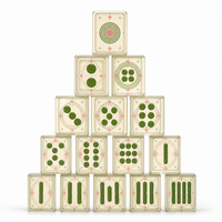 Jeu de tuiles de mahjong personnalisées en résine époxy cristalline, blocs de mahjong numériques, cadeau fait main, vente en gros directe d'usine OEM ODM, tuiles Gohst