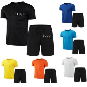 Survêtement de course à manches courtes personnalisé avec logo, séchage rapide, mode estivale, pour hommes et femmes, en polyester - Product Image 1