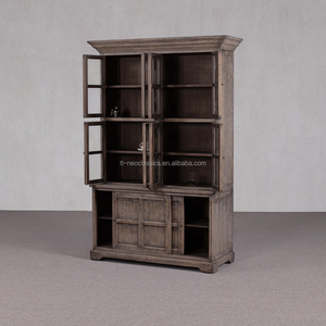 Libreria Antica in Legno Massello con Altezza Regolabile e 6 Ripiani in Legno per Ufficio e Soggiorno - Product Image 4