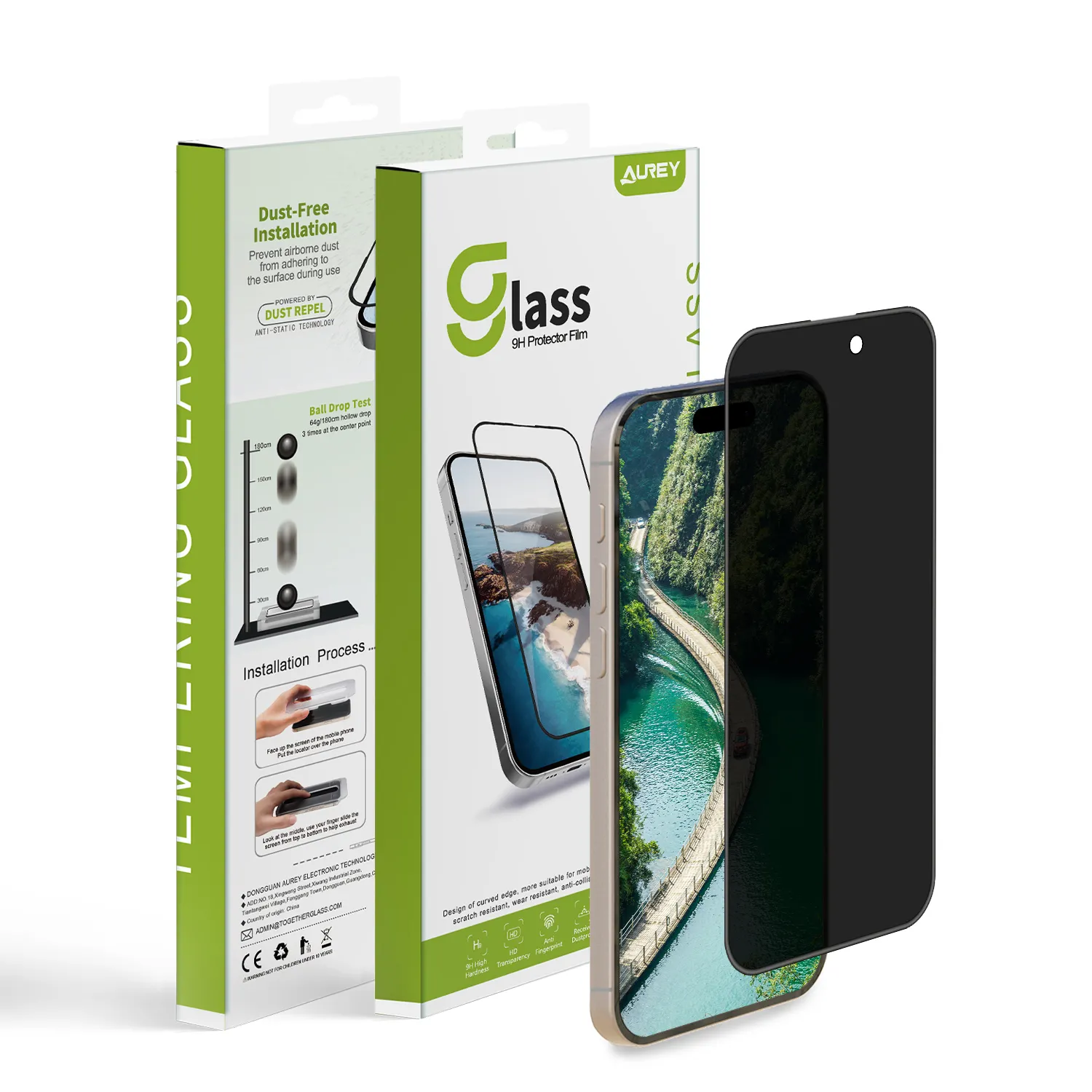 Aurey cubierta completa i Phone 13 pro Max iPhone protector de pantalla con kit de instalación privacidad para iPhone 15 14 13 12 11 pro Max