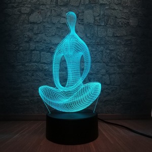 3D Illusion Yoga Meditation Night Light 7 Color Change LED Desk Table <strong>Lamp</strong> - Product Image 1