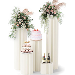 Pilier de table à dessert pliable cylindrique <span class=keywords><strong>pour</strong></span> mariage, colonne romaine en origami, ornements de fenêtre, support de gâteau d'anniversaire réglable - Product Image 2