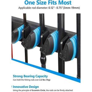 <span class=keywords><strong>Support</strong></span> de canne à pêche mural 9 trous bleu-orange <span class=keywords><strong>sans</strong></span> perçage – Offre spéciale - Product Image 5