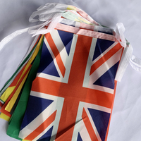 Nouveau design, guirlande de drapeaux en papier de 32 pays, décoration pour les jeux, drapeau suspendu en polyester plastique et soie