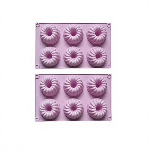 Moule à gâteau en silicone <span class=keywords><strong>Savarin</strong></span> à 6 cavités, moule à pâtisserie pour chocolat et glaçons DIY - Product Image 2