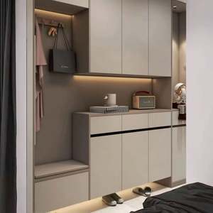 Modern MDF Foldable Shoe Rack <b>Cabinet</b> Doors Easy <b>Storage</b> Assembly for Home Living Room <b>Bedroom</b> Outdoor Warehouse Dining Kitchen - Product Image 1