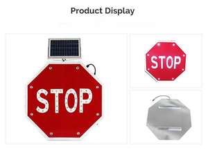 Solare e LED di sicurezza del traffico segnale di <span class=keywords><strong>Stop</strong></span> di velocità limite e segnale di divieto per l'utilizzo della carreggiata di parcheggio e segnale di avvertimento - Product Image 2