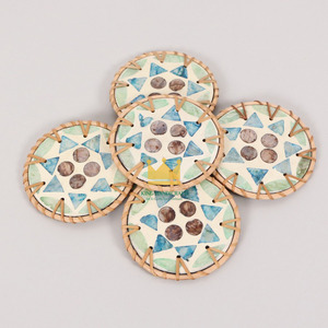 Posavasos de Ratán y Madreperla Ecológicos y Modernos, Personalizados, Aislantes, Hechos en Vietnam, Gran Venta - Product Image 2