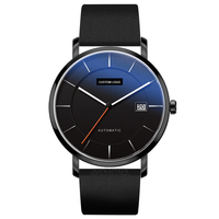 Montre à Quartz Ultra-Mince de Luxe pour Homme L5016 Mouvement Citoyen Étanche et Lumineux Dos en Acier Inoxydable avec Bracelet en Cuir