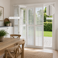 Volets pliants intérieurs de type plantation, persiennes réglables, taille personnalisée pour projet de porte coulissante de patio