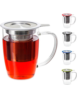 Tasse à thé en verre borosilicate de haute qualité de 480 ml avec infuseur, impression de logo personnalisée, vente chaude - Product Image 3
