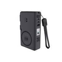 Batterie externe portable avec batterie semi-solide, charge magnétique, 20000mAh, chargeur rapide GaN 65W pour ordinateur portable, alimentation portable