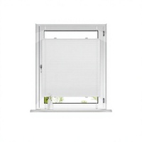 Store plissé en polyester avec supports à clipser sans perçage, protection solaire et écran d'intimité