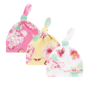 Ensemble de bonnets en coton noués pour nouveau-nés, bonnets doux pour bébés de 0 à 6 mois, vente en gros, OEM/ODM pris en charge - Product Image 6
