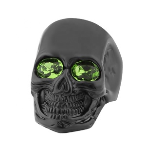 2025 thiết kế mới đúc nặng Gothic phong cách màu đen và vàng thép không gỉ Punk <span class=keywords><strong>Skull</strong></span> Nhẫn - Product Image 1