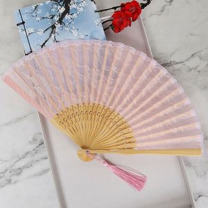 Abanico de Mano de Bambú con Encaje, Regalo de Boda para Mujer, Abanico Plegable con Borla para Baile - Product Image 2