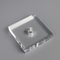 Base en acrylique pour fleurs en gros pour boîte à roses, support central, trophée en acrylique, base carrée ronde transparente, base en cristal acrylique