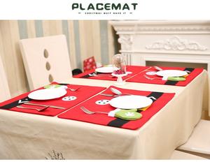 Noël 34*45cm Noël Non-tissé Tissu <span class=keywords><strong>Nappe</strong></span> Couteau et Fourchette Tapis pour Fête Maison Bureau Décor - Product Image 6