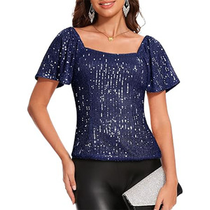 Servicio OEM/ODM, Vestido Vintage de Alta Gama, Sostenible, con Lentejuelas, Color Rosa, Corte Ajustado, Cuello Cuadrado, Mangas Abullonadas, Transpirable para Verano - Product Image 3