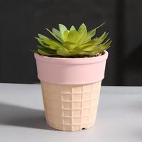 Pot de fleurs en céramique en forme de cornet de glace MSH, mini-jardinière pour succulentes et cactus