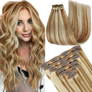 Extensioni di <span class=keywords><strong>Capelli</strong></span> Umani Brasiliani di Alta Qualità, Serie Volume 120G 160G, Lisci, con Clip, 10 Pezzi, da 14 a 24 Pollici - Product Image 4