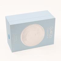 Boîte d'emballage de parfum arabe en papier rigide bleu solide de luxe, vide, pour flacon de parfum avec doublure en velours